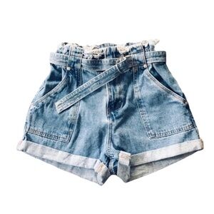 Signature 8 • Paper Bag High Waist Denim Shorts NWT
